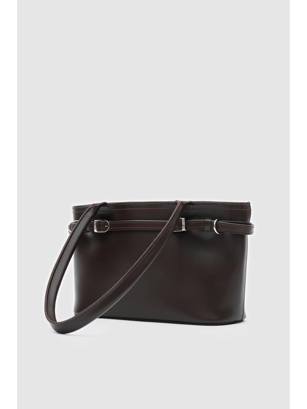 Kahverengi Glove Omuz Çantası Acı Kahve-3