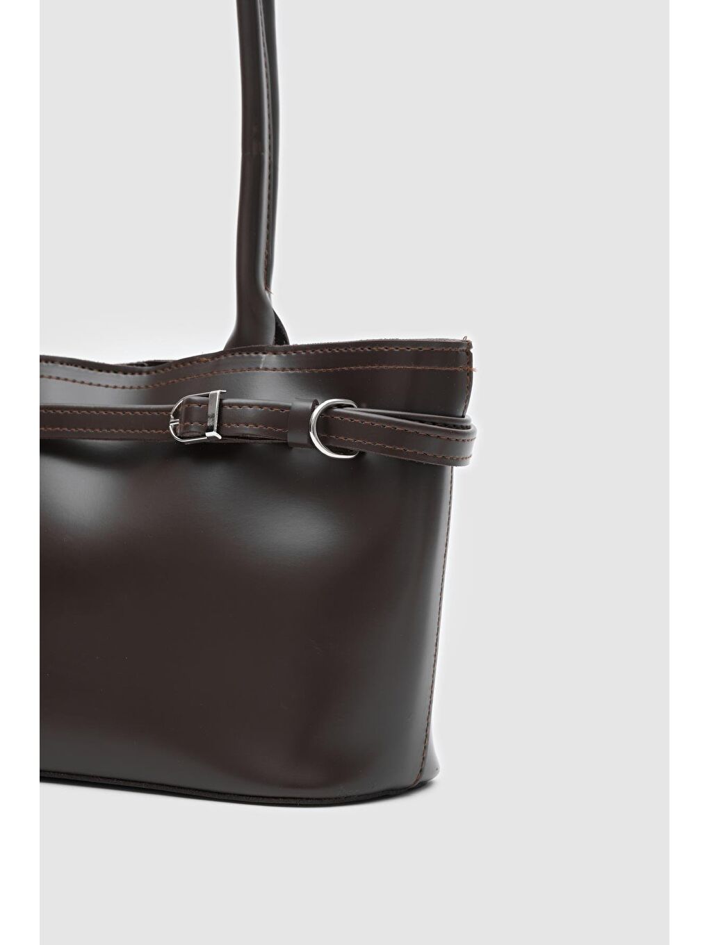 Kahverengi Glove Omuz Çantası Acı Kahve-4