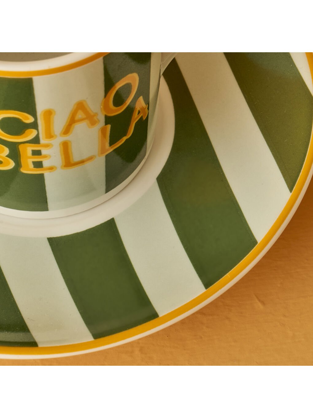 Line 2'li Kahve Fincanı Yeşil-Turuncu (90 cc)-2