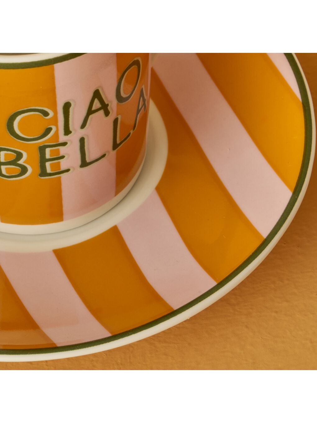 Line 2'li Kahve Fincanı Yeşil-Turuncu (90 cc)-3