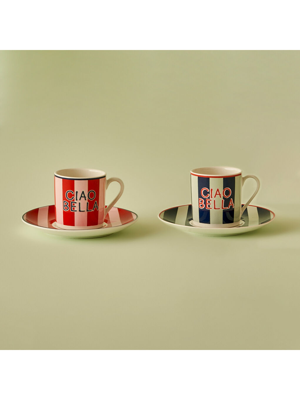 Line 2'li Kahve Fincanı Kırmızı-Mavi (90 cc)