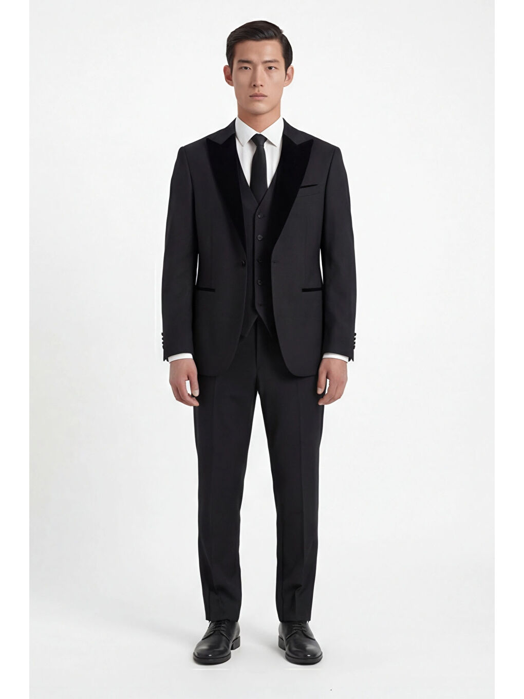 Siyah Wedding Vest Suit-1