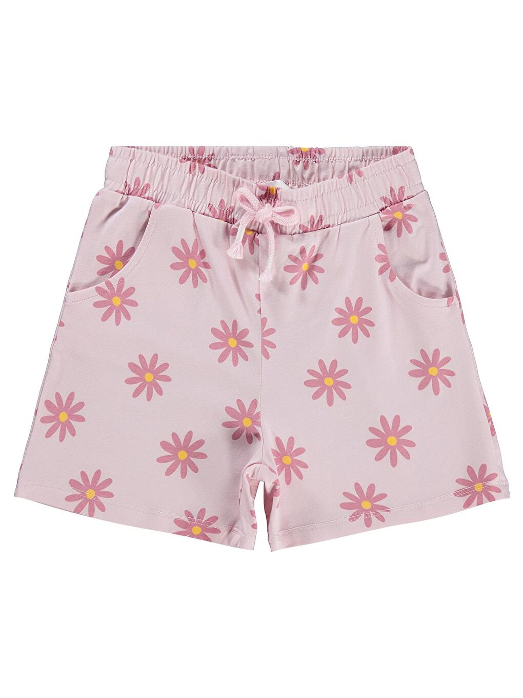 Pembe Girls Papatya Desenli 6-9 Yaş Şort - Pudra