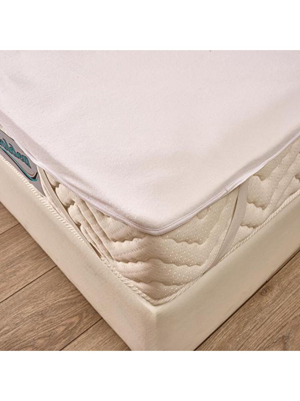 Soft Breeze Pes Çift Kişilik Lastikli Alez - Beyaz - 160x200 cm-3