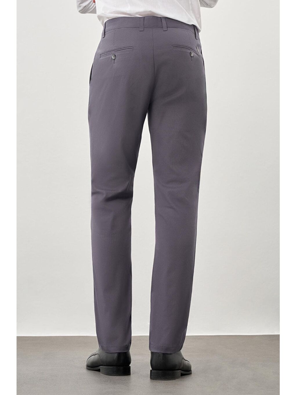Gri Füme Pamuklu Yandan Cepli Casual Slim Fit Chino Pantolon 1003245168-3