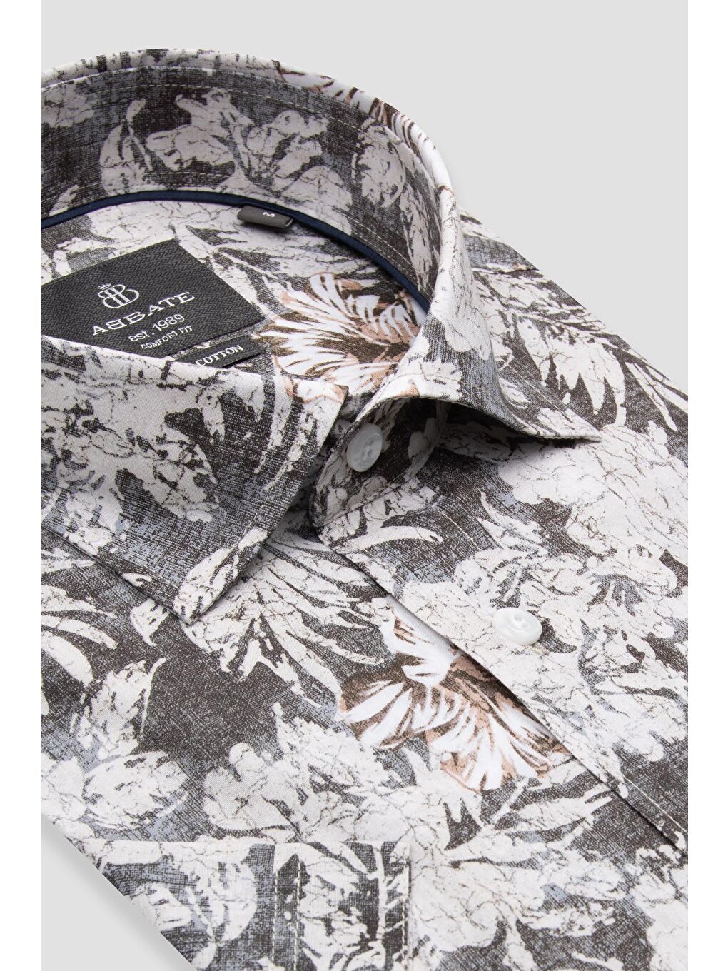 Vento Poplin Pamuklu Comfort Fit Siyah Klasik Yaka Erkek Baskılı %100 Pamuk Gömlek-1