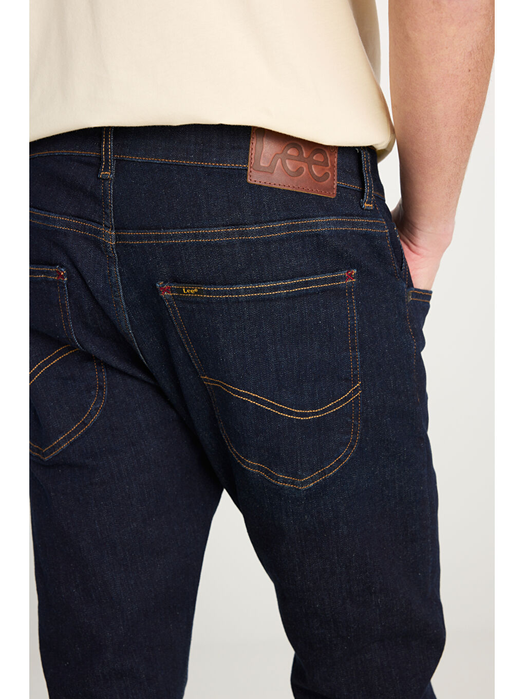 Lacivert Luke Slim Fit Dar Kesim Normal Bel Koyu Mavi Esnek Jean Pantolon-5