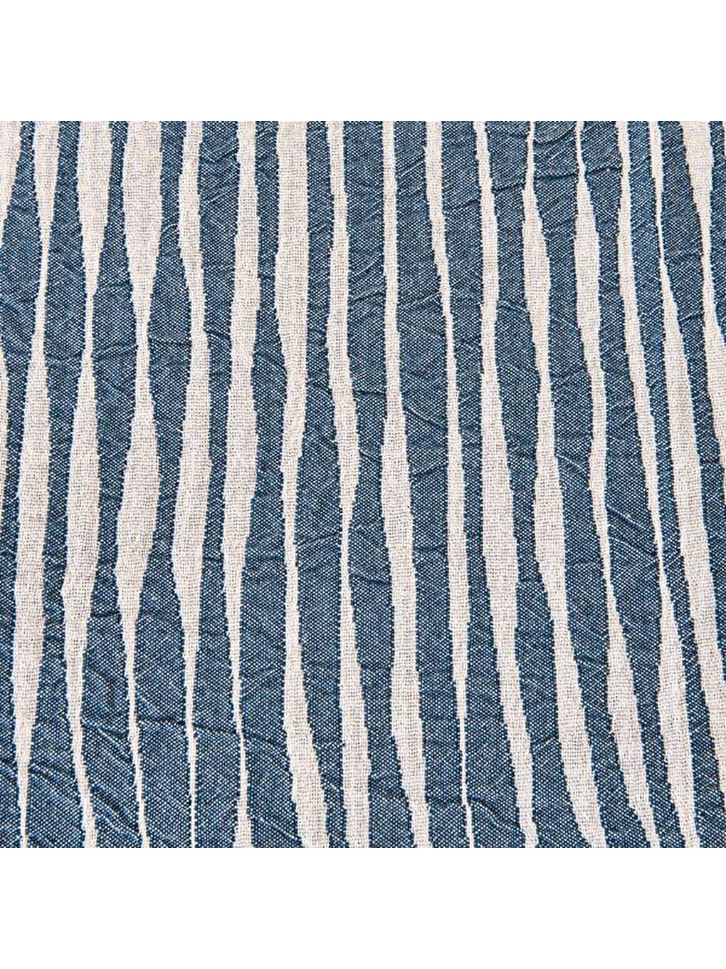 Soft Çizgili Tek Kişilik Yatak Örtüsü - Lacivert - 160x225 cm-3