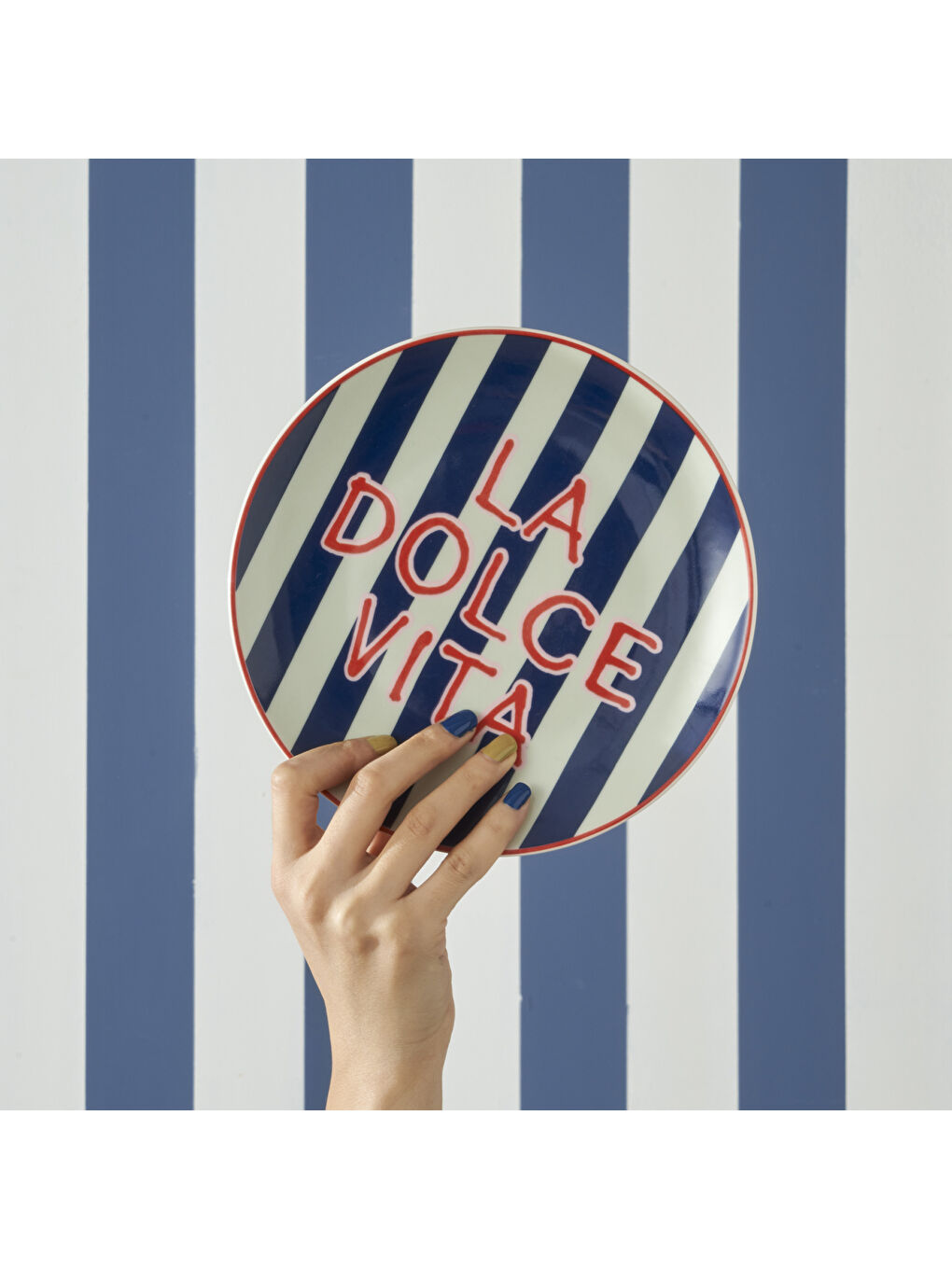 Karışık Line Porselen 4'lü Pasta Tabağı (21 cm)-3