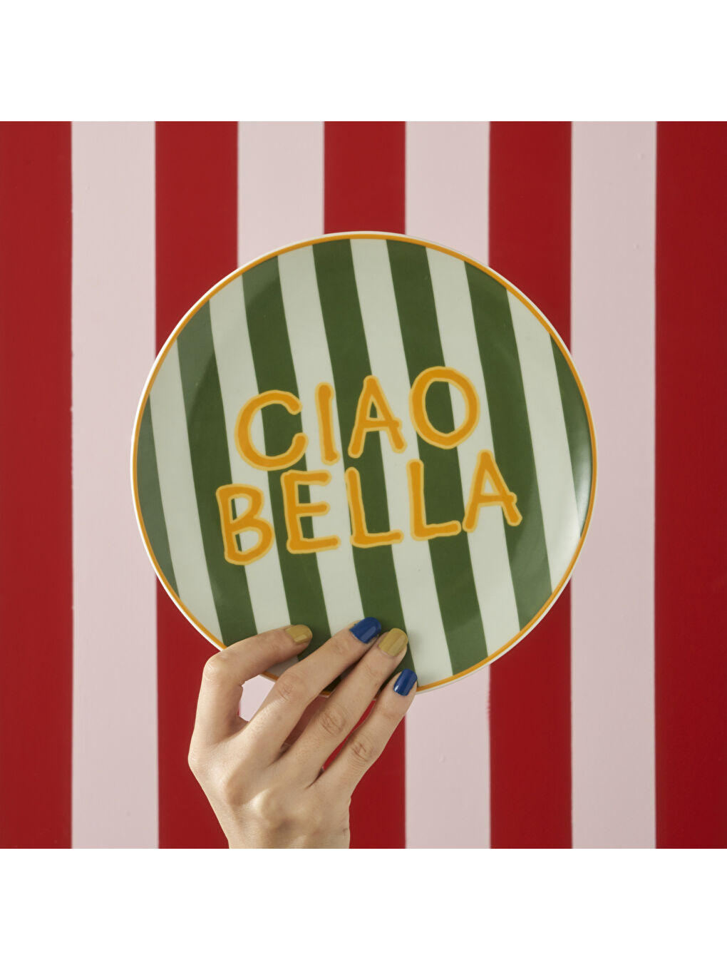 Karışık Line Porselen 4'lü Pasta Tabağı (21 cm)-6