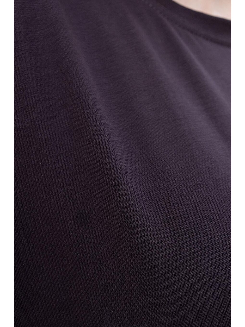 Kahverengi Kahve-Büyük Beden Pamuklu Bisiklet Yaka Kolsuz Elastanlı İçlik Elbise-2