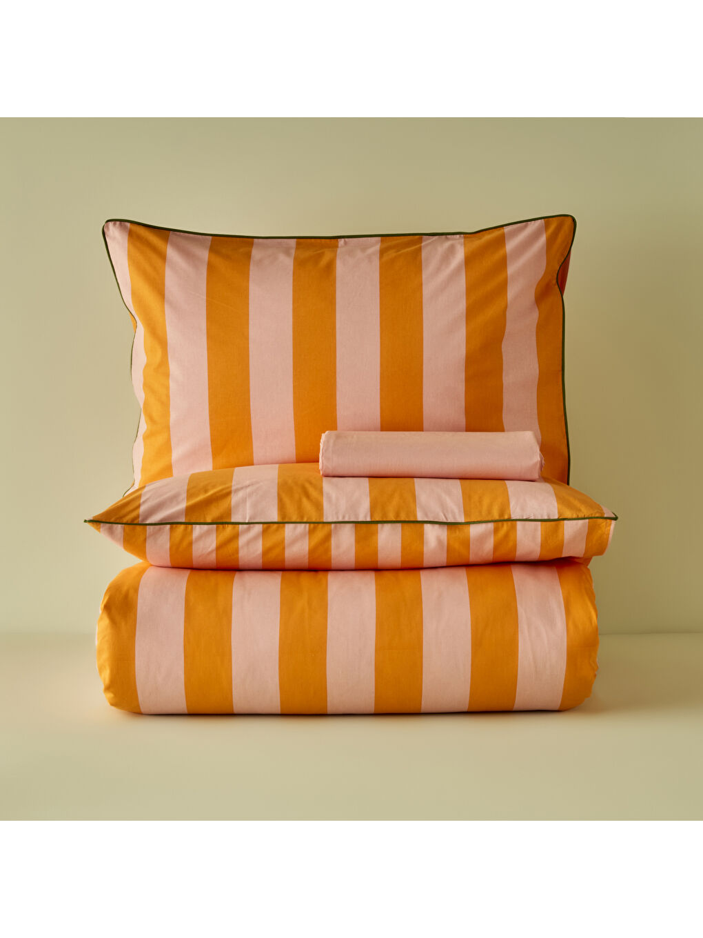%100 Pamuk Line Çift kişilik Nevresim Takımı Turuncu (200x220 cm)-2