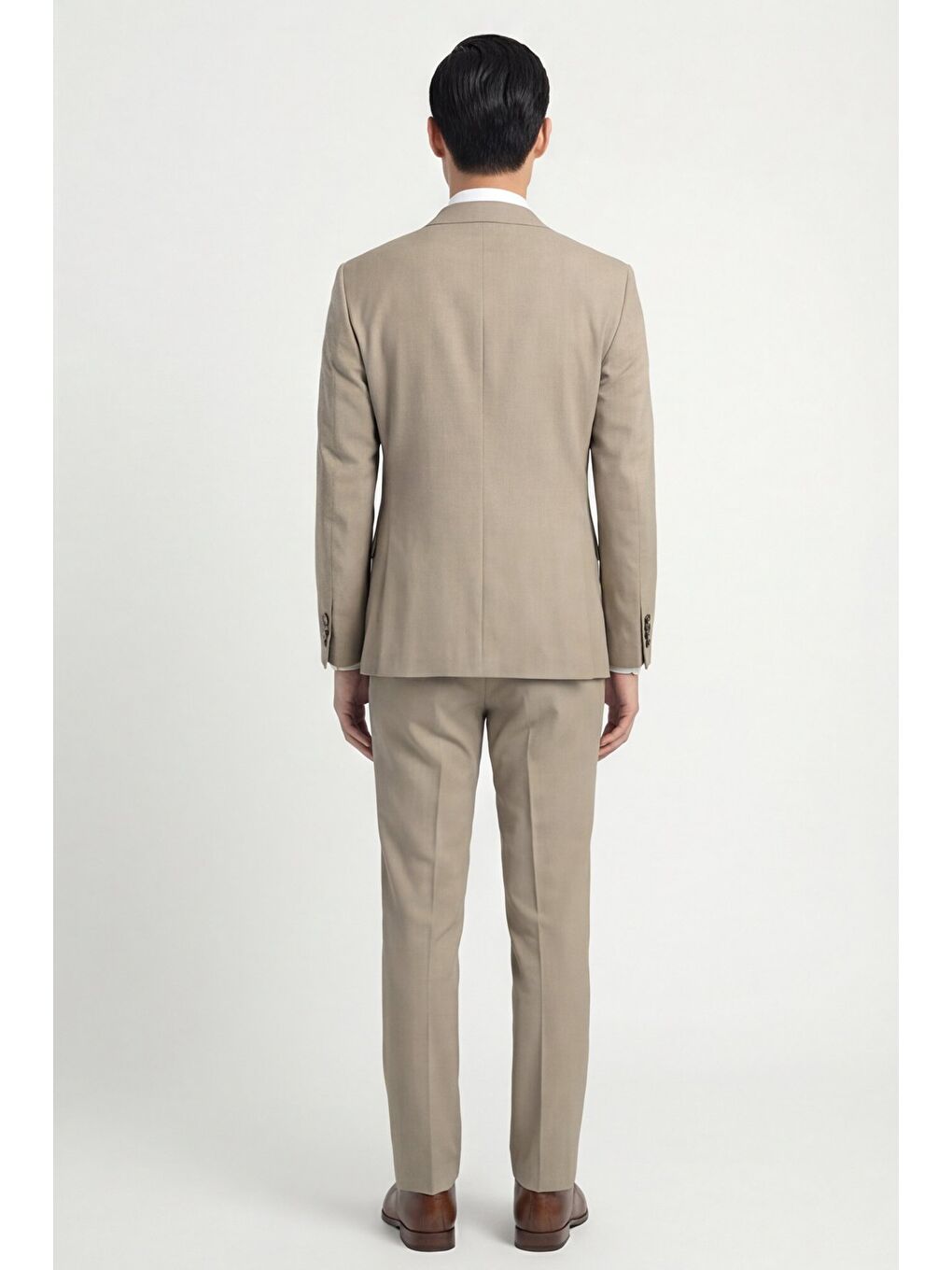 Bejregular Fit Yünlü Mono Yaka Yelekli Takım Elbise-3