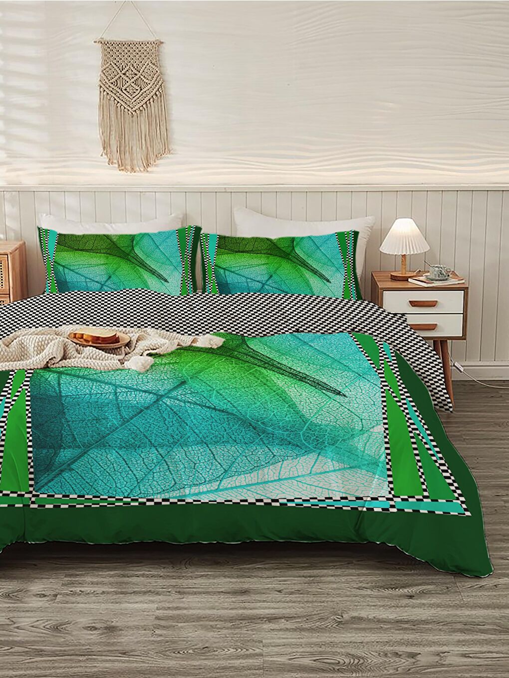 Karışık Baskılı,Desenli Çift Kişilik Nevresim Takımı (ÇARŞAFSIZ) 200x220 cm-1