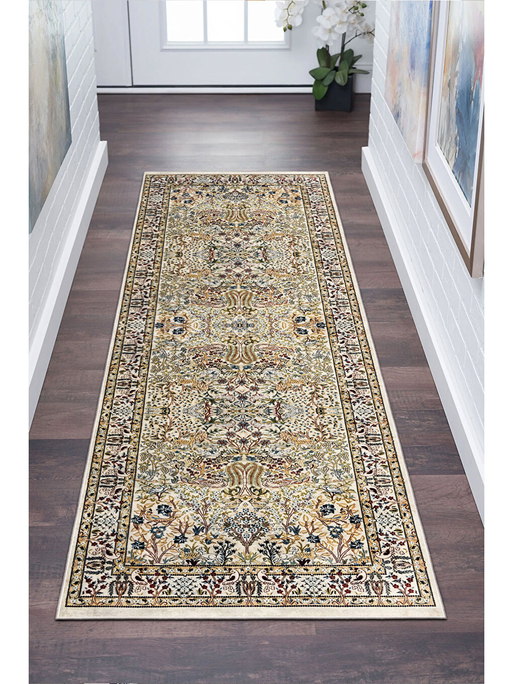 Gri Dekoratif Özel Tasarım Yıkanabilir İnce Kaymaz Tabanlı Modern Halı KECE FR06-2