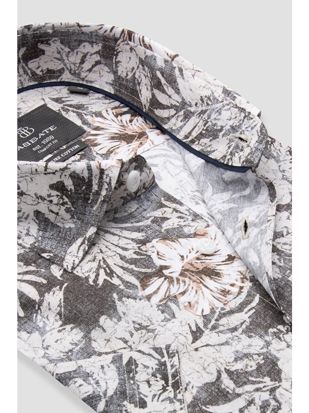 Vento Poplin Pamuklu Comfort Fit Siyah Klasik Yaka Erkek Baskılı %100 Pamuk Gömlek-5