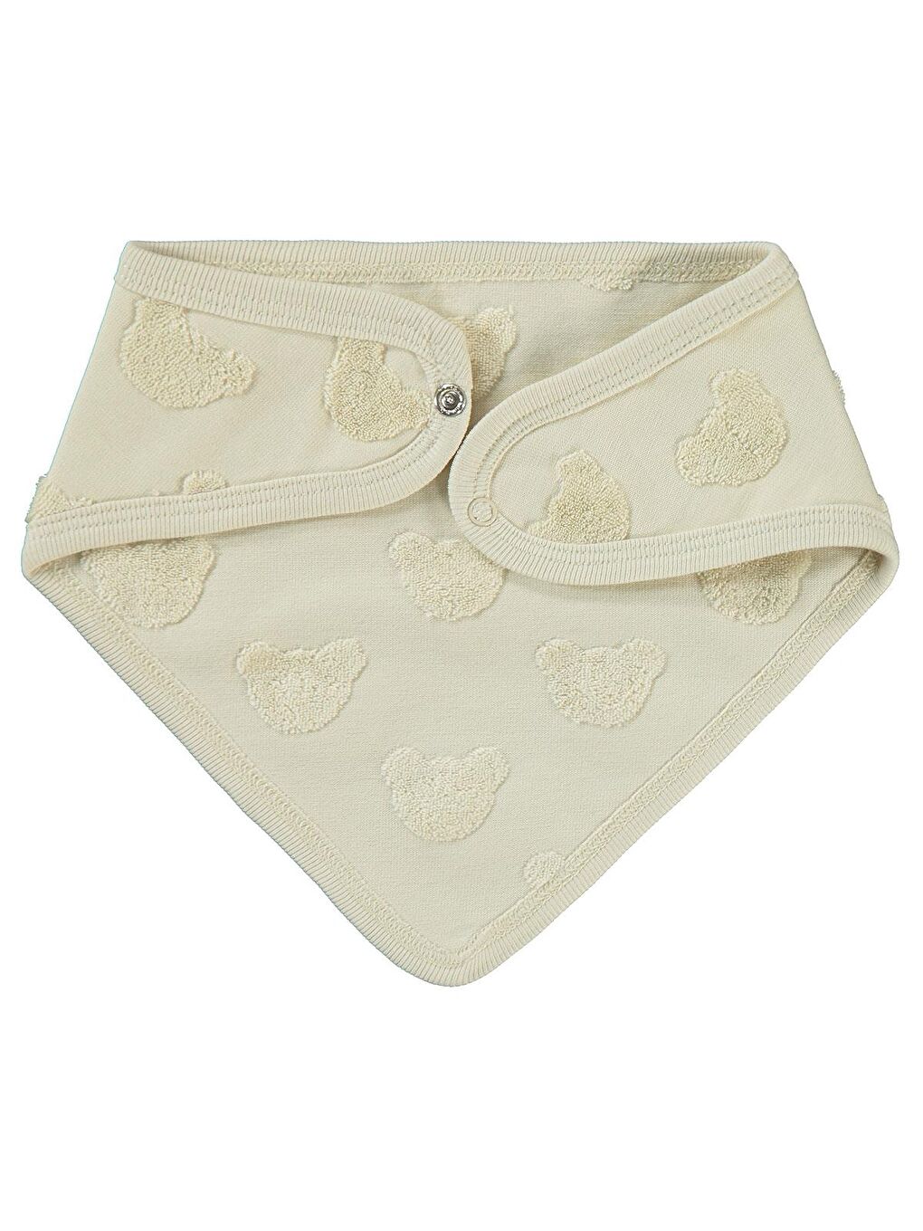 Baby Kabartmalı Ayıcık Baskılı Mama Önlüğü - Bej Standart-1