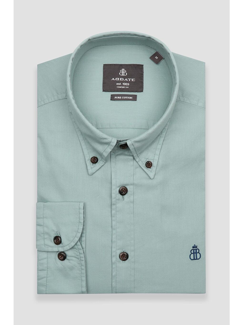 Mario Poplin Pamuklu Comfort Fit Açık Yeşil Düğmeli Yaka Erkek Düz Gömlek-4
