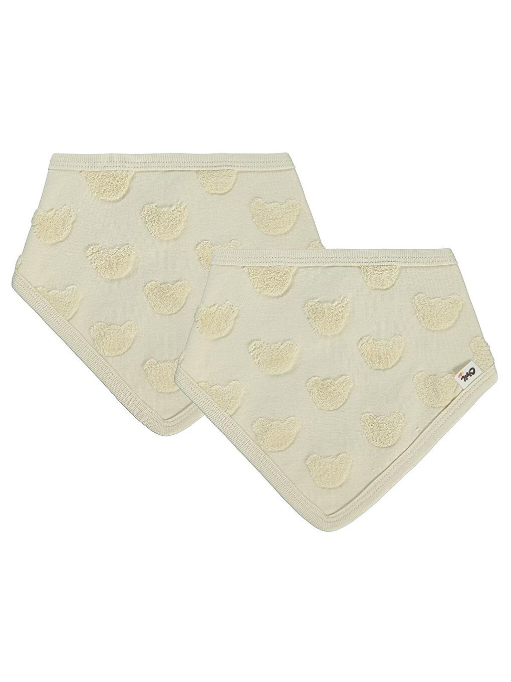 Baby Kabartmalı Ayıcık Baskılı Mama Önlüğü - Bej Standart-2