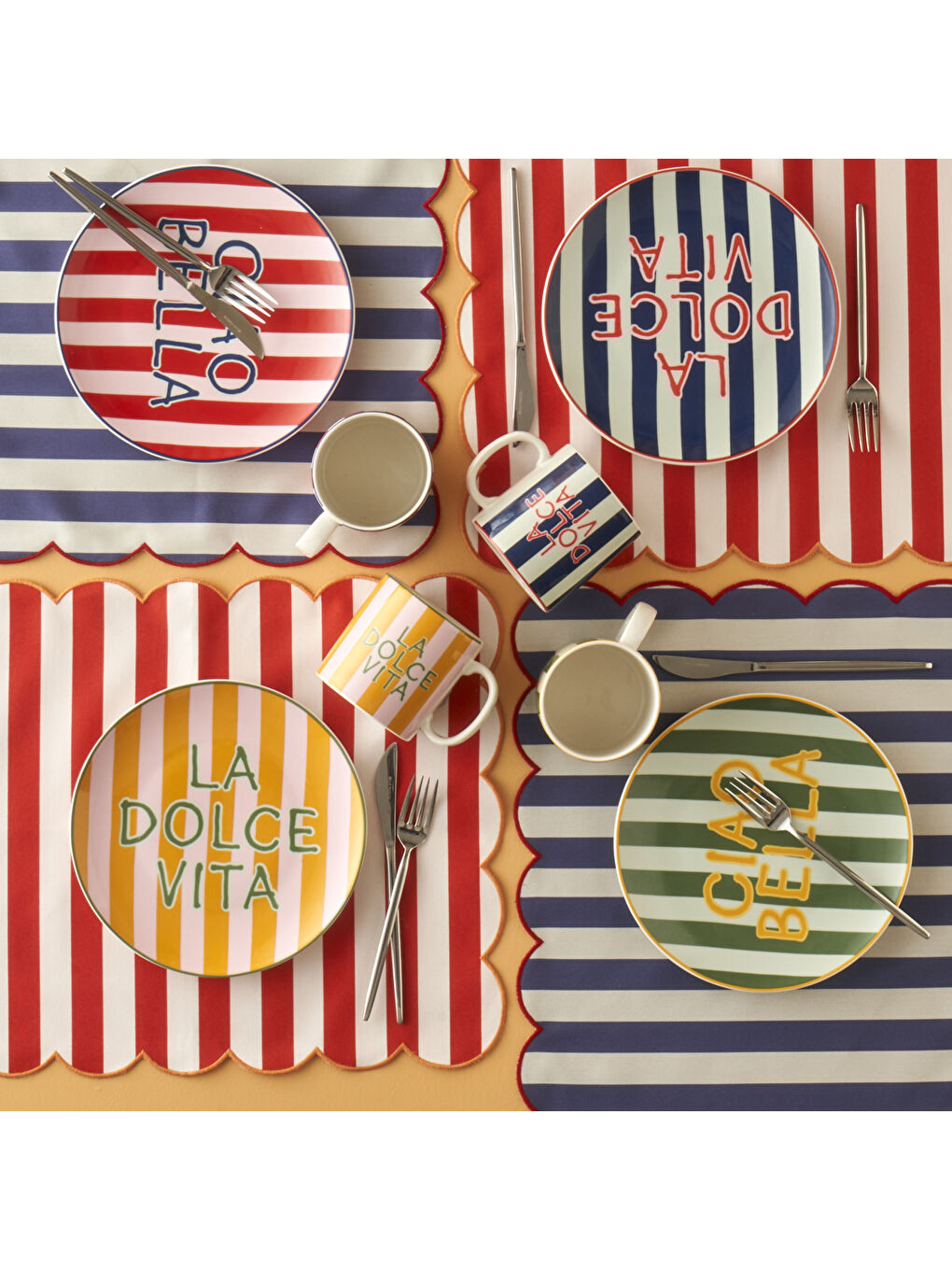 Line Pamuklu Amerikan Servis Kırmızı (35x45 cm)-1