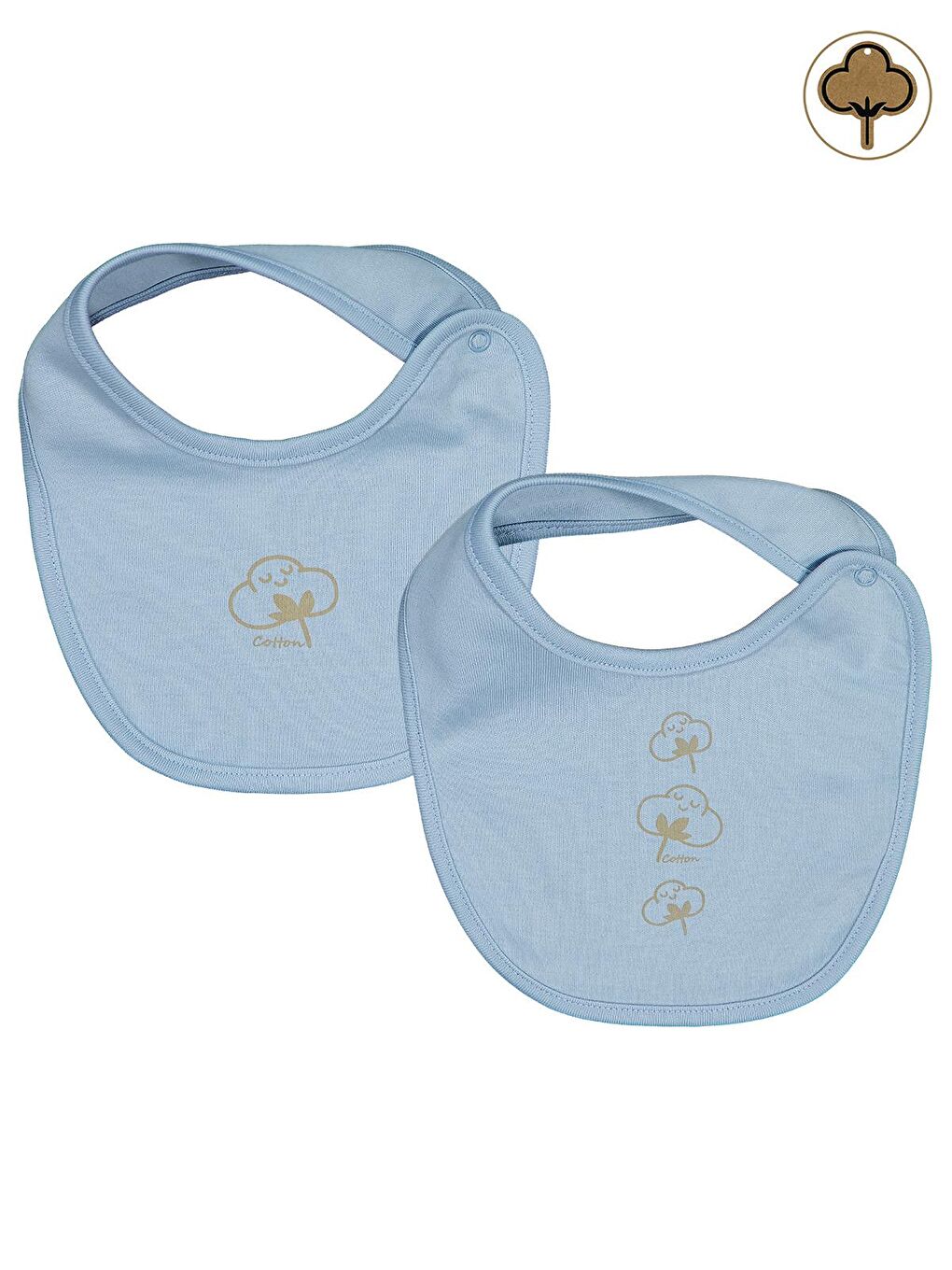 Baby Organik Pamuklu 2 Li Mama Önlüğü - Mavi Standart