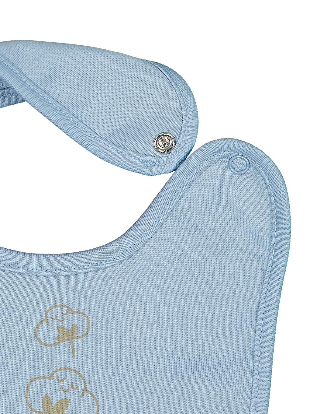 Baby Organik Pamuklu 2 Li Mama Önlüğü - Mavi Standart-1