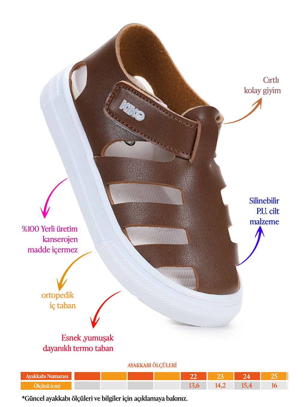 Kahverengi Limba Cırtlı Erkek Bebek Sandalet-1