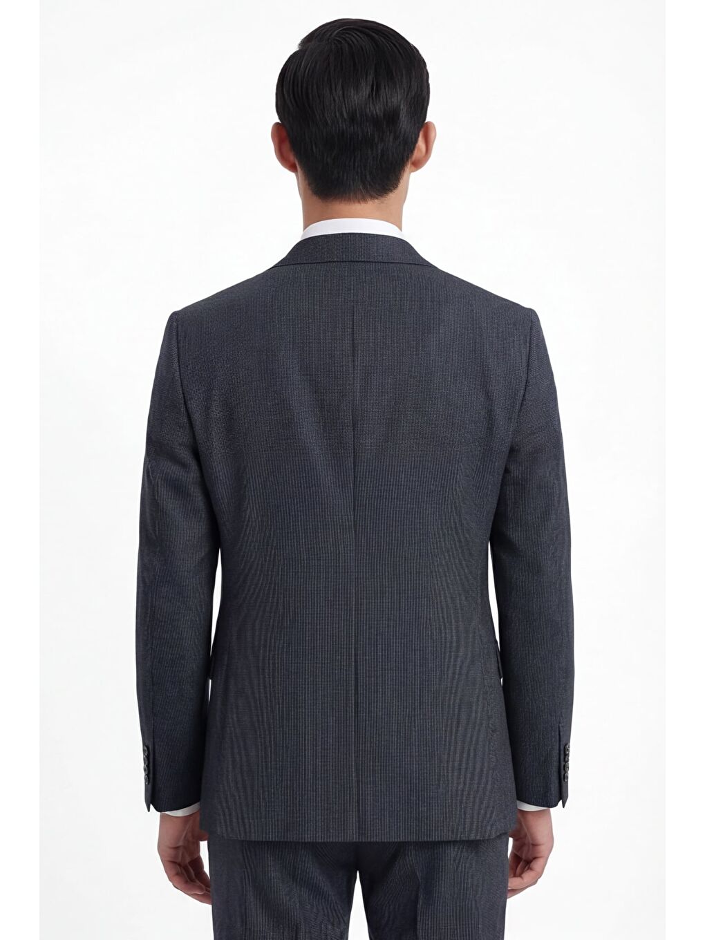 Giotelli Erkek Siyah Slim Fit Çizgili Mono Yaka Yelekli 6 Drop Takım Elbise-1