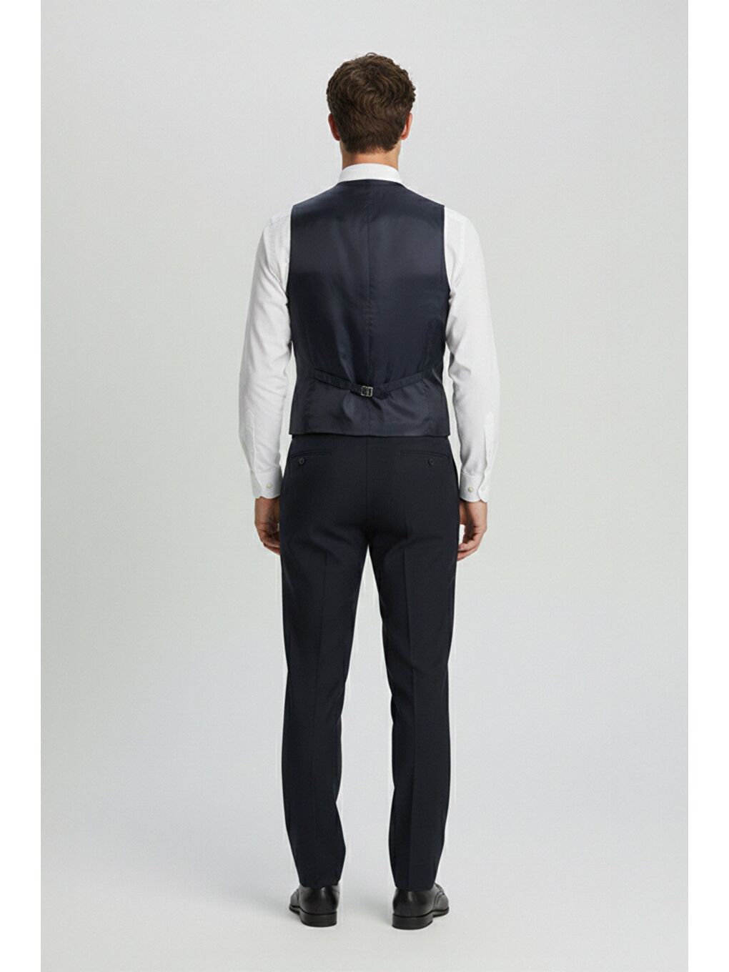 Giotelli Lacivert Slim Fit Sivri Yaka Yelekli 6 Drop Tam Astarlı Erkek Smokin Takım Elbise-4