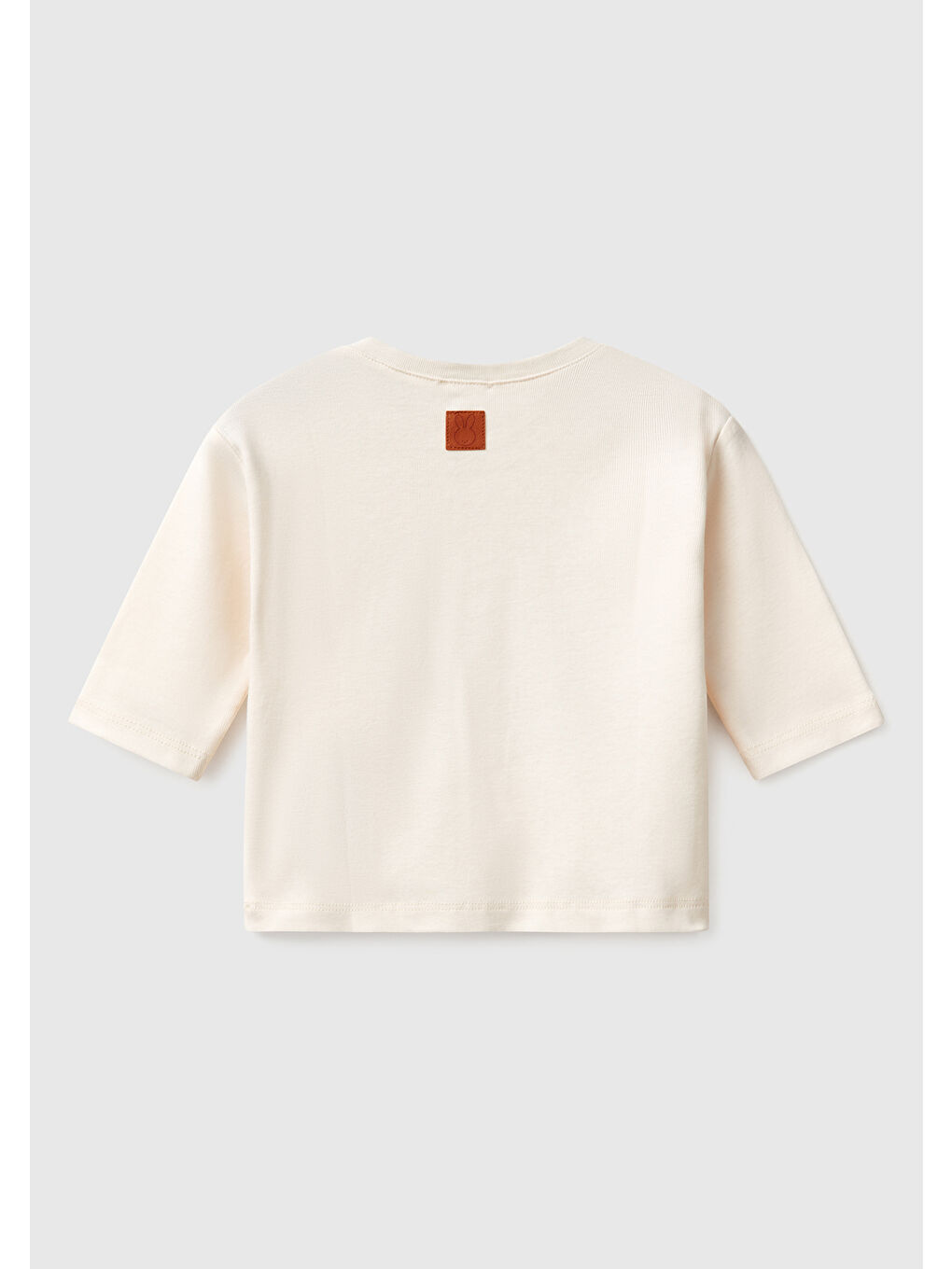 Ekru Bebek Krem Grafik Baskılı Arkası Logo Detaylı Uzun Kollu Tişört-1