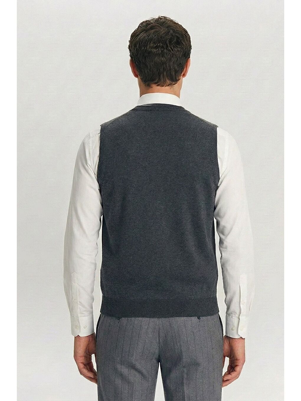 Giotelli Gri Triko Yelekli 6 Drop Polyester Viskon Karışımlı Erkek Takım Elbise-3