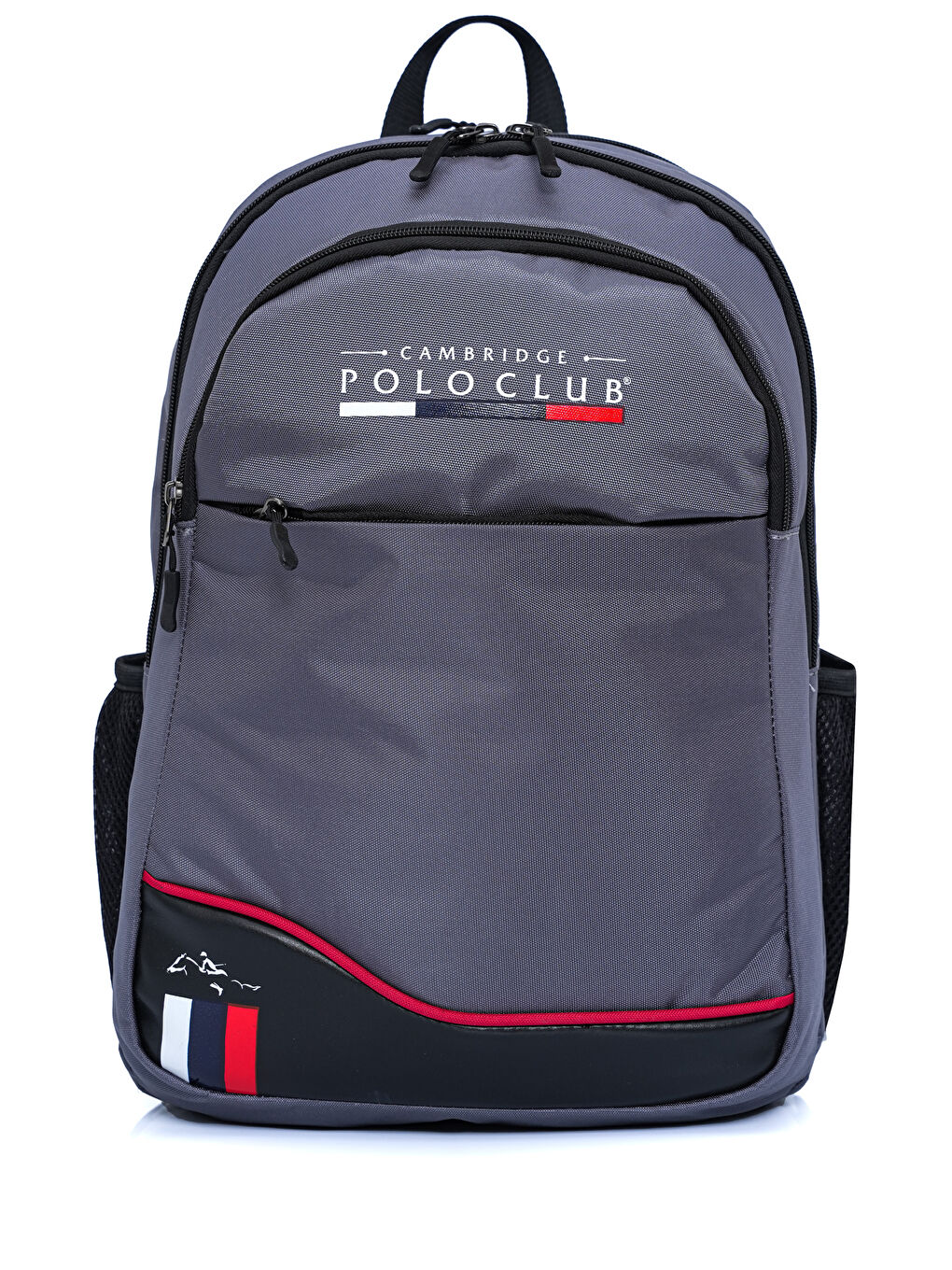 Gri Unisex Çok Gözlü Sırt Çantası-3