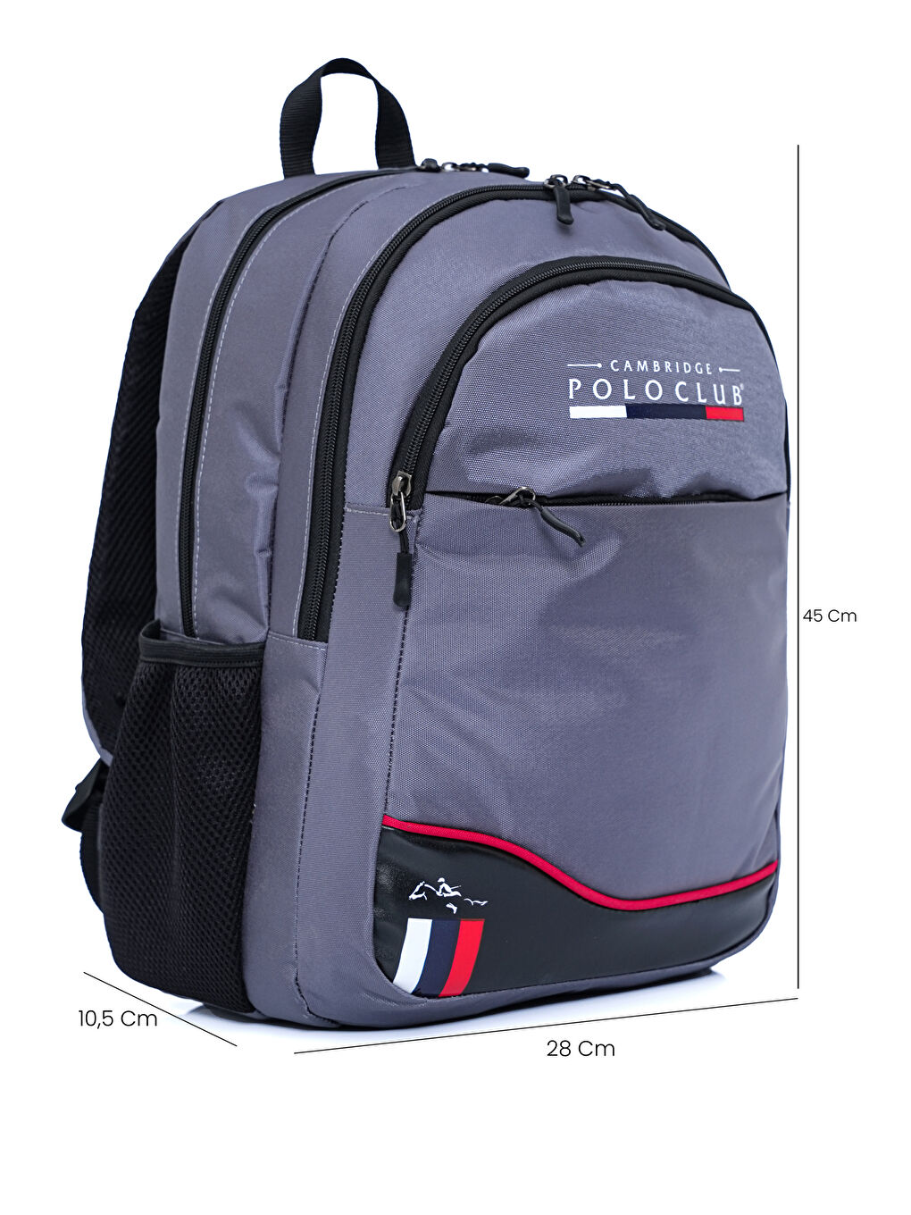 Gri Unisex Çok Gözlü Sırt Çantası-5