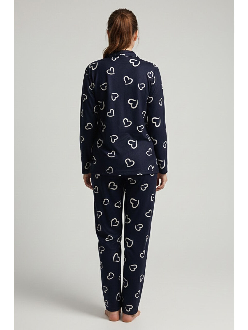 Desenli Baskılı Pijama Takımı Siyah - 28064-SIYAH-1