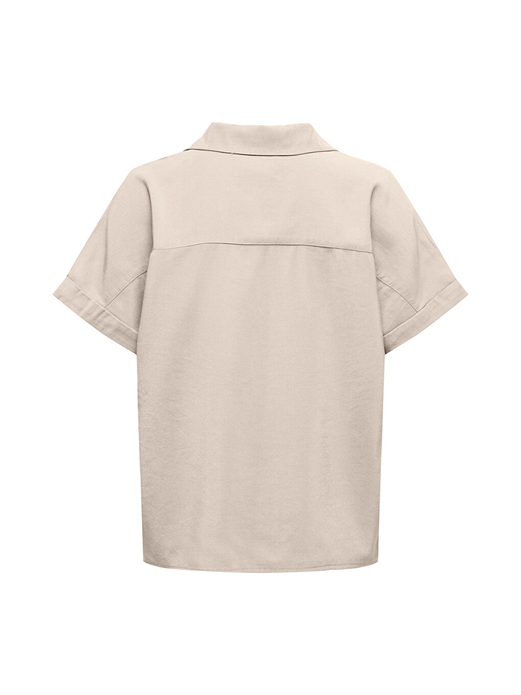 Bej Onlaris Loose Fit Klasik Yaka Düğmeli Bluz 15364279-1