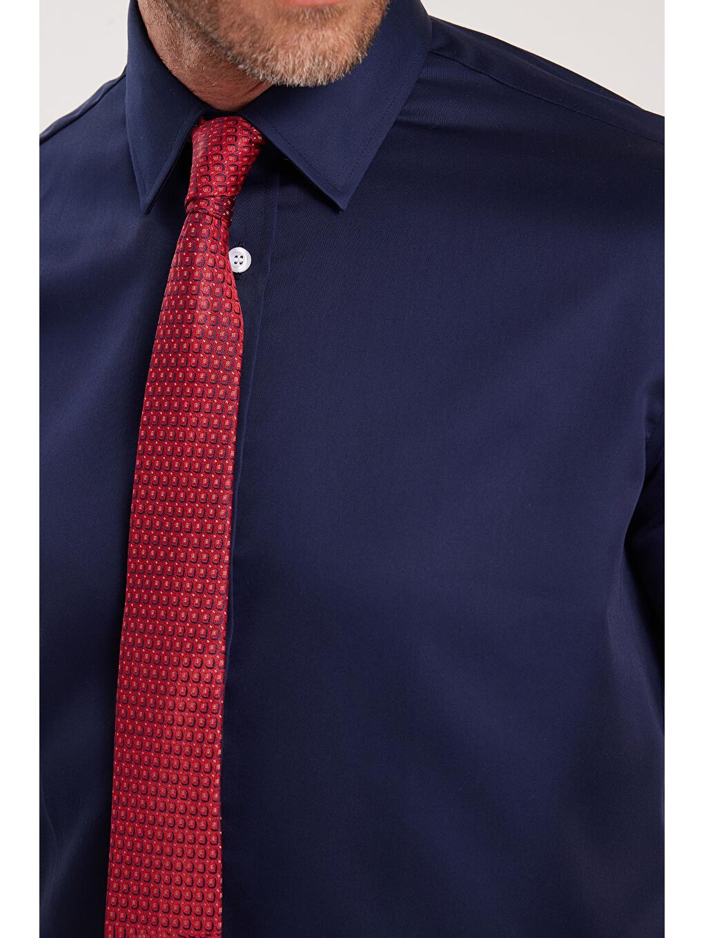 Regular Fit Lacivert Non-Iron %100 Pamuk Doğa Dostu Ekoteks Belgeli Ütü Gerektirmez Gömlek-2