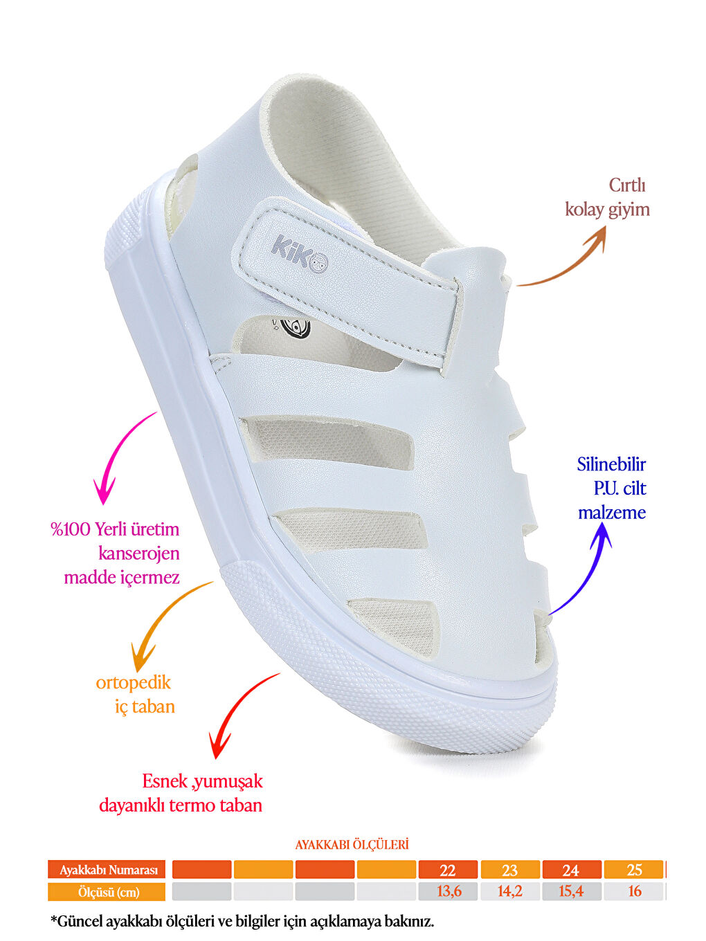 Beyaz Limba Cırtlı Erkek Bebek Sandalet-1