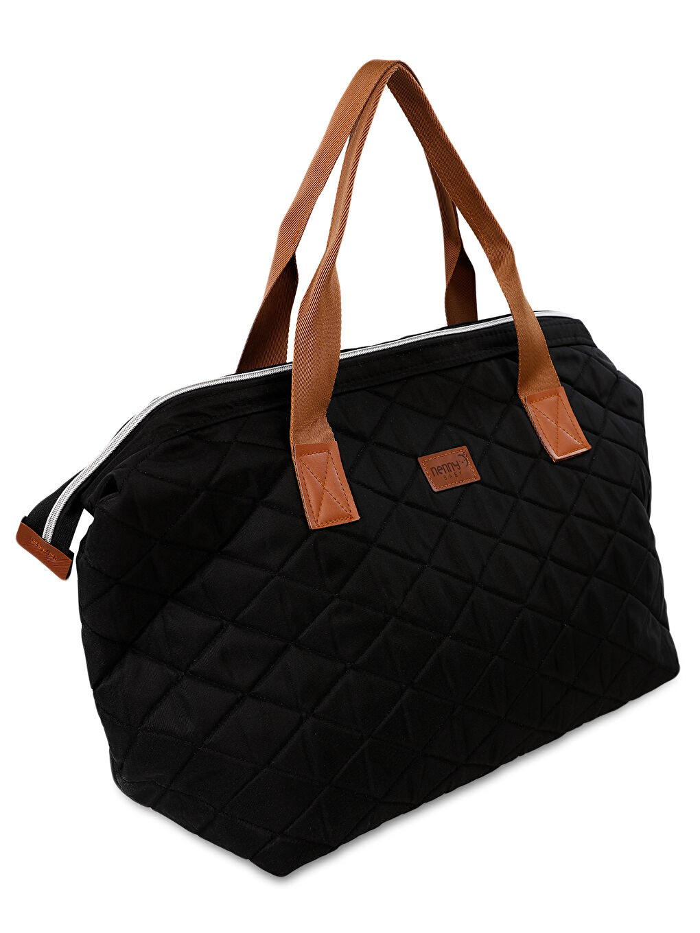 Kapitoneli Mommy Bag Anne Bebek Bakım Çantası Siyah-1