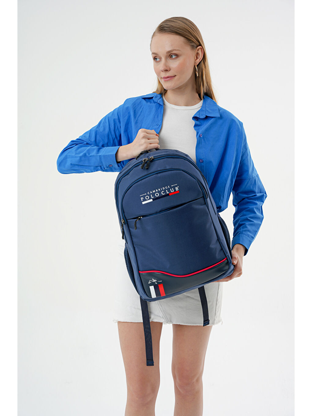 Lacivert Unisex Çok Gözlü Sırt Çantası-1