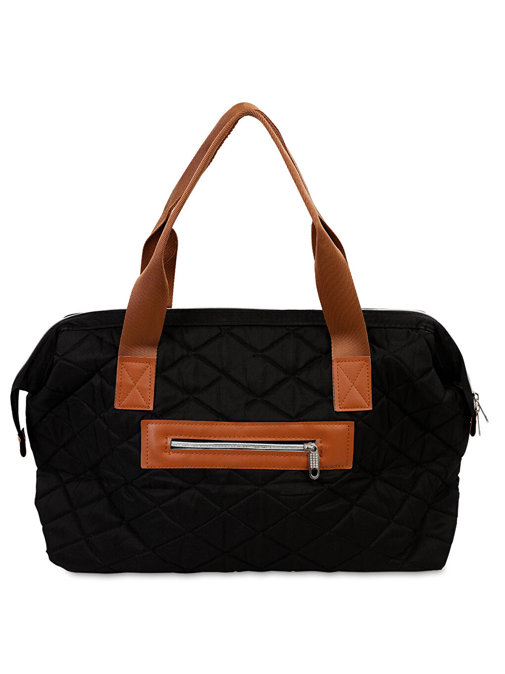 Kapitoneli Mommy Bag Anne Bebek Bakım Çantası Siyah-4