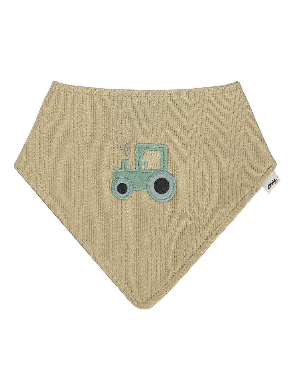 Baby Araba Aplikeli Mama Önlüğü - Kahverengi Standart-3