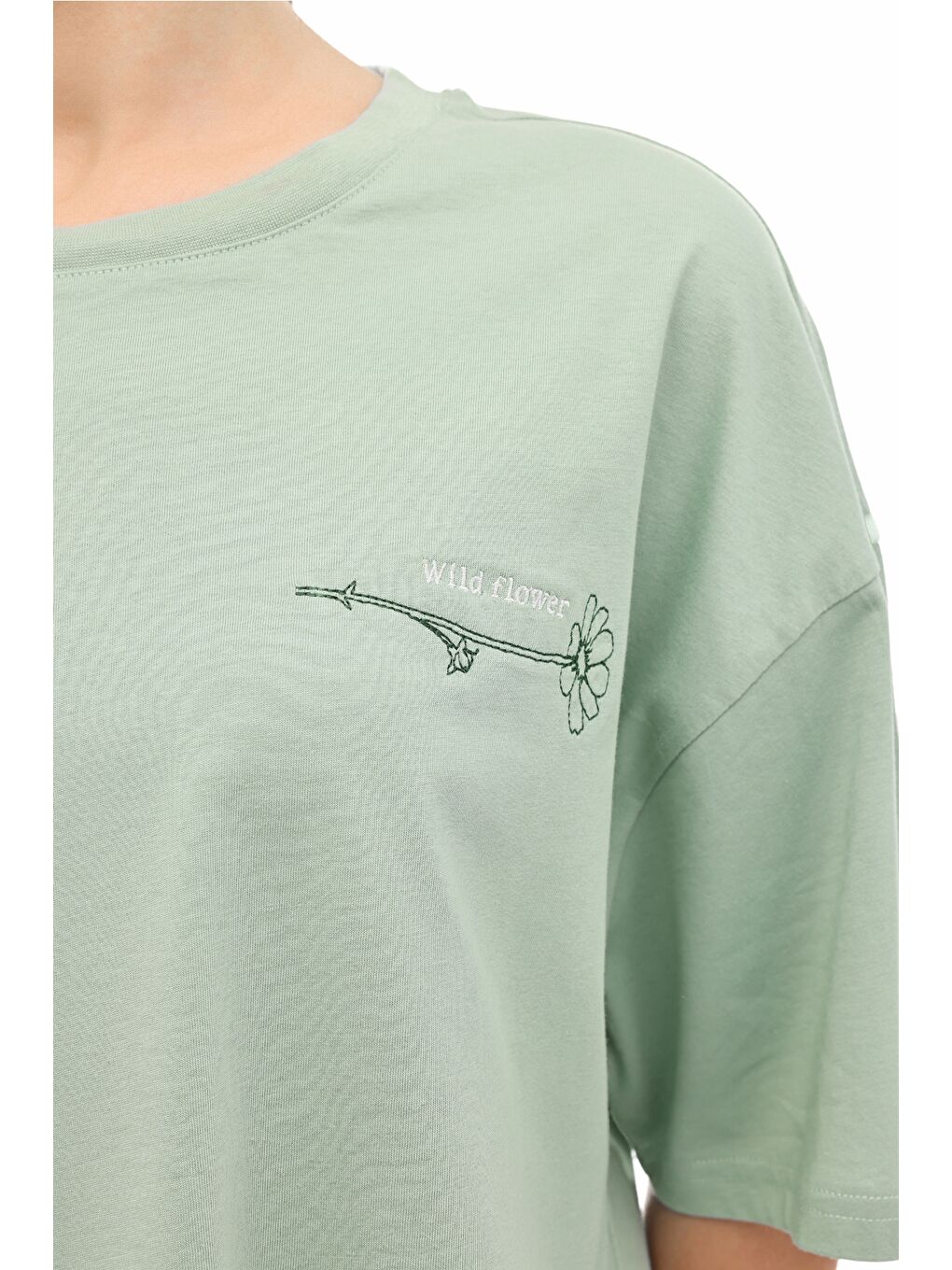 Yeşil WL 11TEEL 6FX Mint Kadın Kısa Kol T-Shirt-3