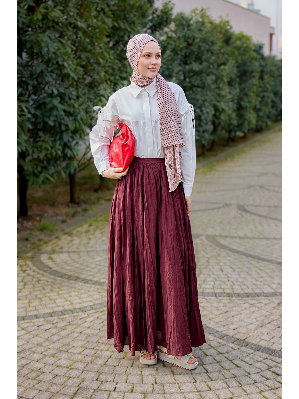 Kadın Kolu Bağcık Fiyonklu Gömlek Beyaz