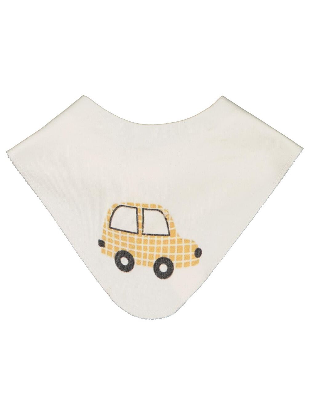Baby Araba Baskılı Mama Önlüğü - Ekru Standart-3