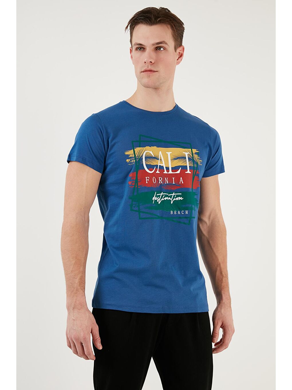 Buratti Lacivert Pamuklu Slim Fit Bisiklet Yaka T Shirt 541CALIFORNIA24