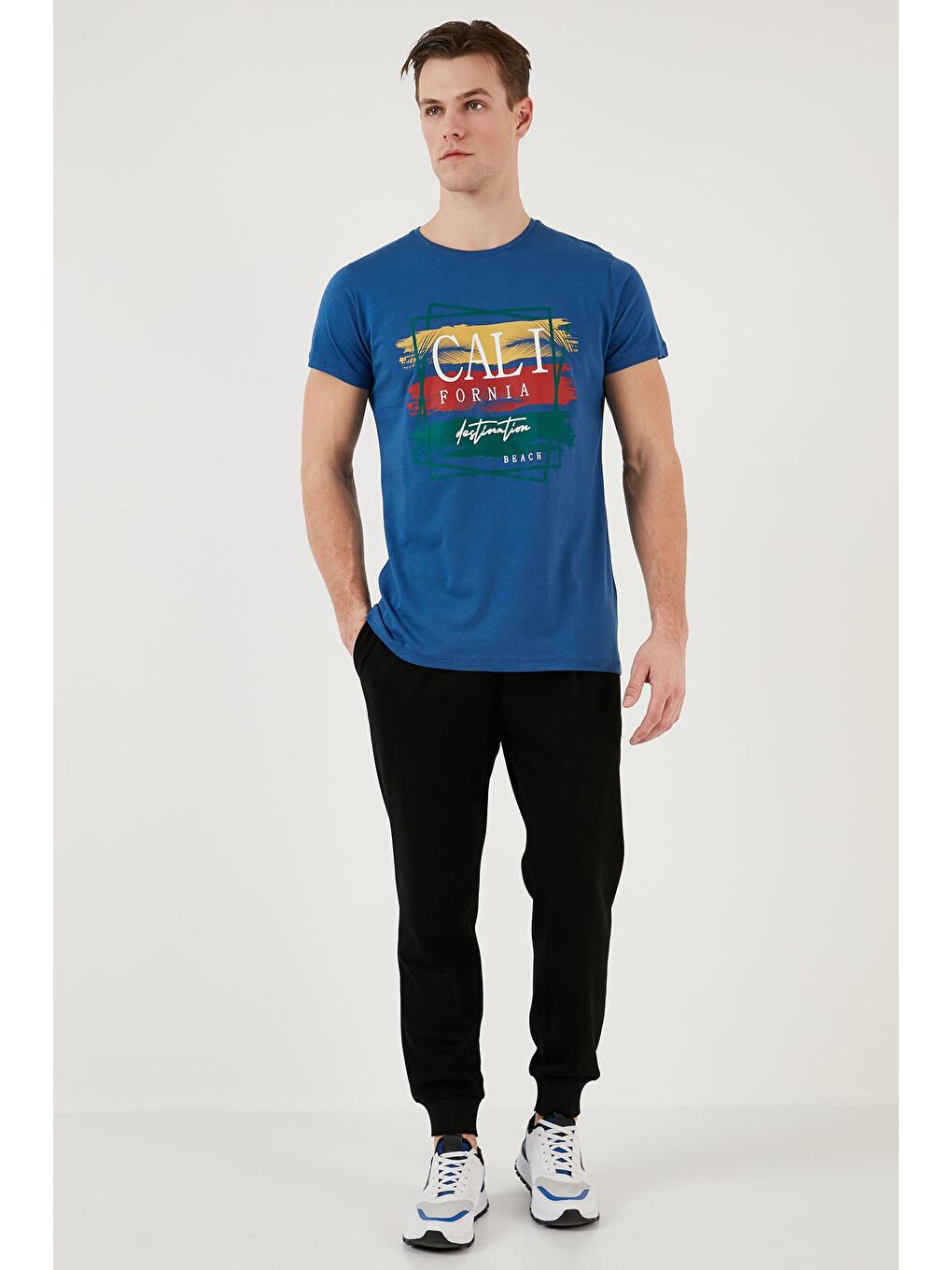 Buratti Lacivert Pamuklu Slim Fit Bisiklet Yaka T Shirt 541CALIFORNIA24 - 1