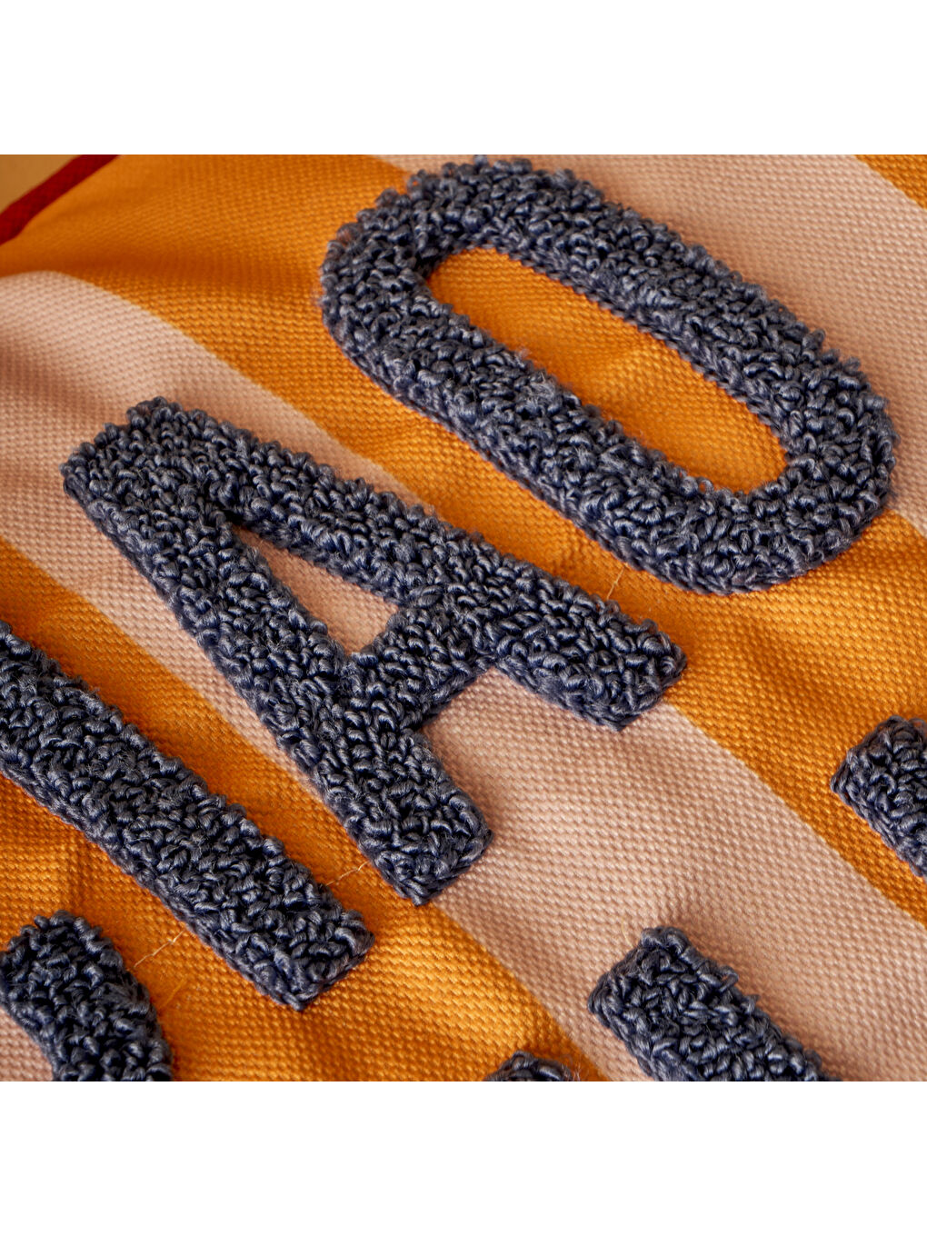 %100 Pamuk Line Mottolu Punchlı Kırlent Kılıfı Turuncu (35x50 cm)-1