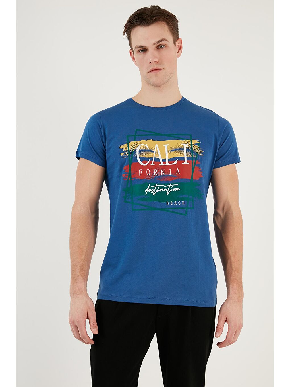 Buratti Lacivert Pamuklu Slim Fit Bisiklet Yaka T Shirt 541CALIFORNIA24 - 2