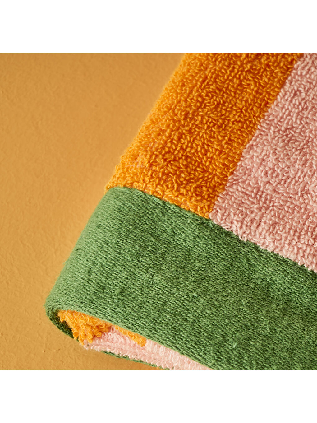 %100 Pamuk Line Yüz Havlusu Turuncu (50x70 cm)-1