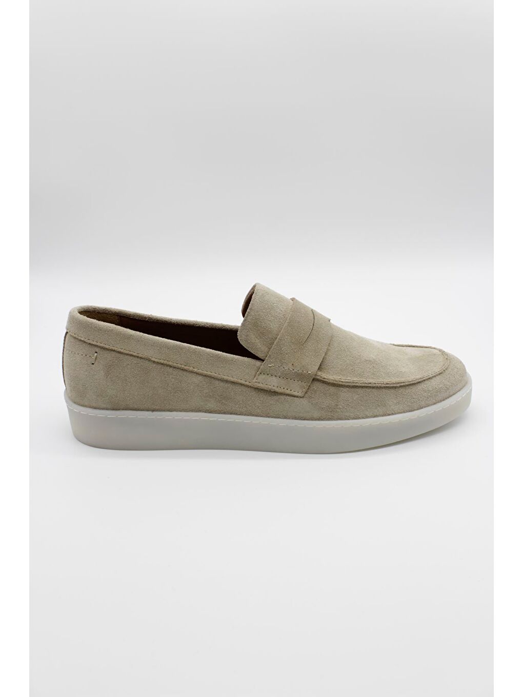 Bej %100 Deri Süet Bağcıksız Casual Ayakkabı 1033240166